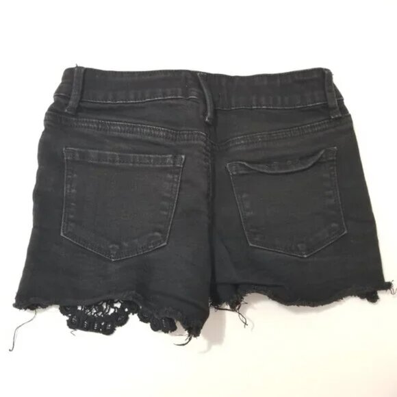 🔴 So Embroidered detail Black denim shorts size 8 (F22) - Picture 7 of 9